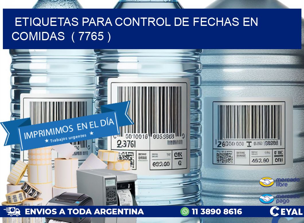 ETIQUETAS PARA CONTROL DE FECHAS EN COMIDAS  ( 7765 )