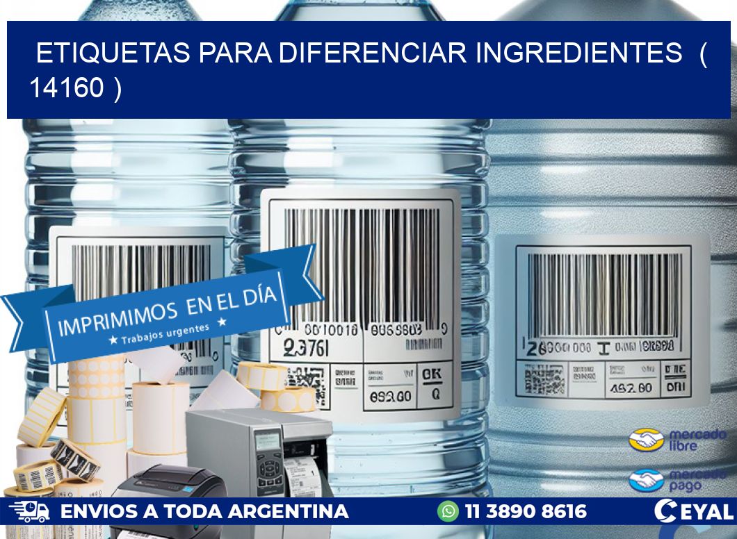 ETIQUETAS PARA DIFERENCIAR INGREDIENTES  ( 14160 )