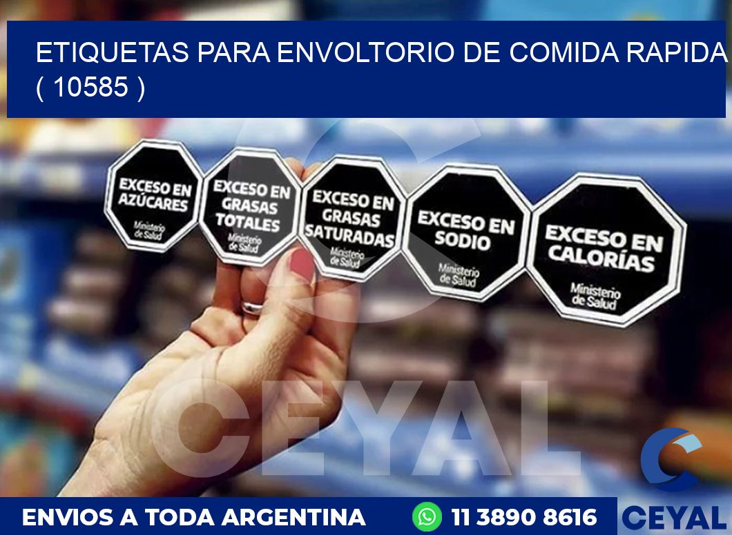 ETIQUETAS PARA ENVOLTORIO DE COMIDA RAPIDA  ( 10585 )