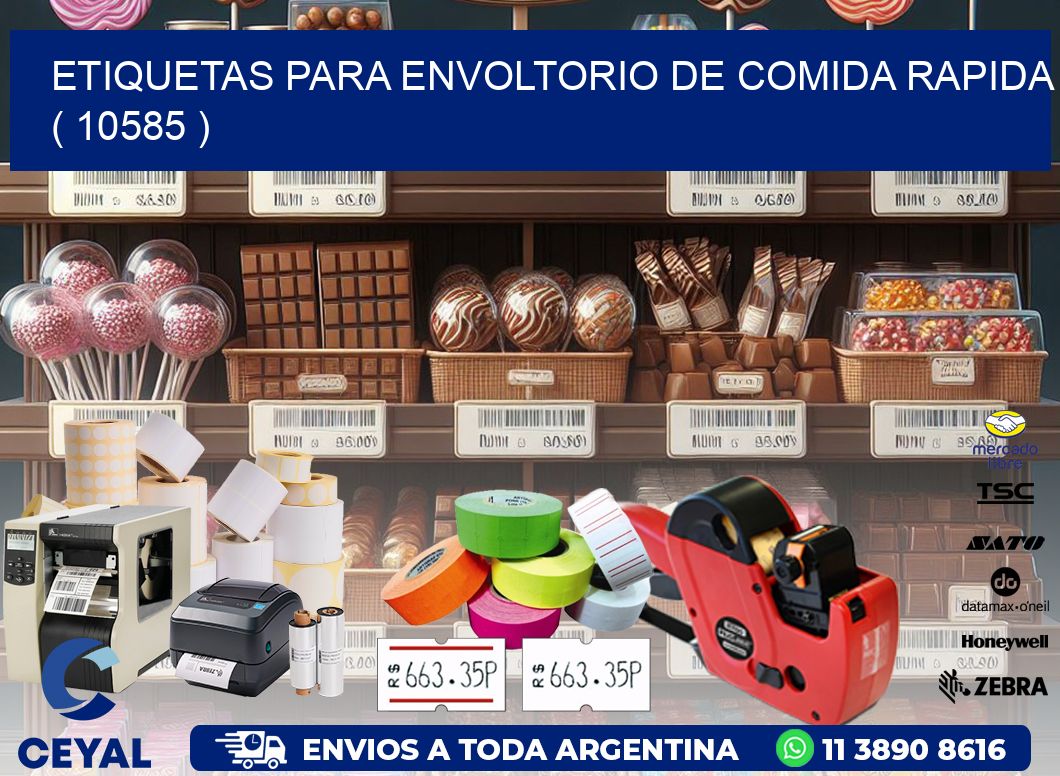 ETIQUETAS PARA ENVOLTORIO DE COMIDA RAPIDA ( 10585 )