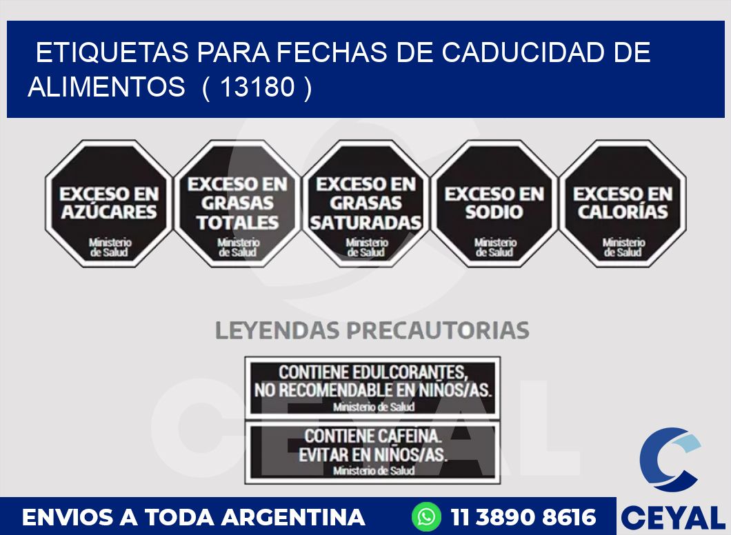ETIQUETAS PARA FECHAS DE CADUCIDAD DE ALIMENTOS  ( 13180 )