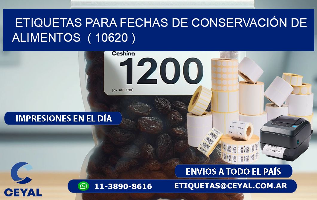 ETIQUETAS PARA FECHAS DE CONSERVACIÓN DE ALIMENTOS  ( 10620 )