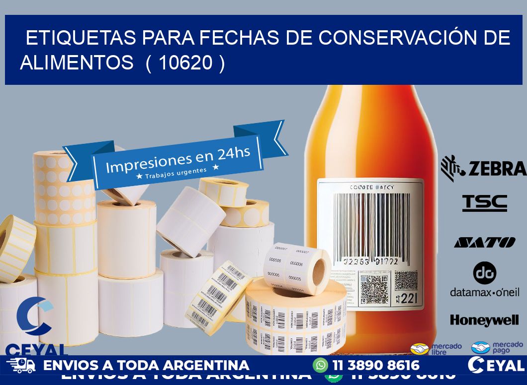 ETIQUETAS PARA FECHAS DE CONSERVACIÓN DE ALIMENTOS  ( 10620 )