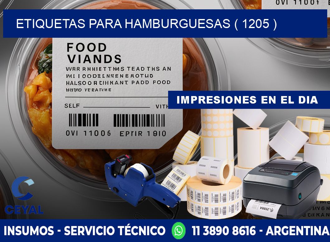 ETIQUETAS PARA HAMBURGUESAS ( 1205 )