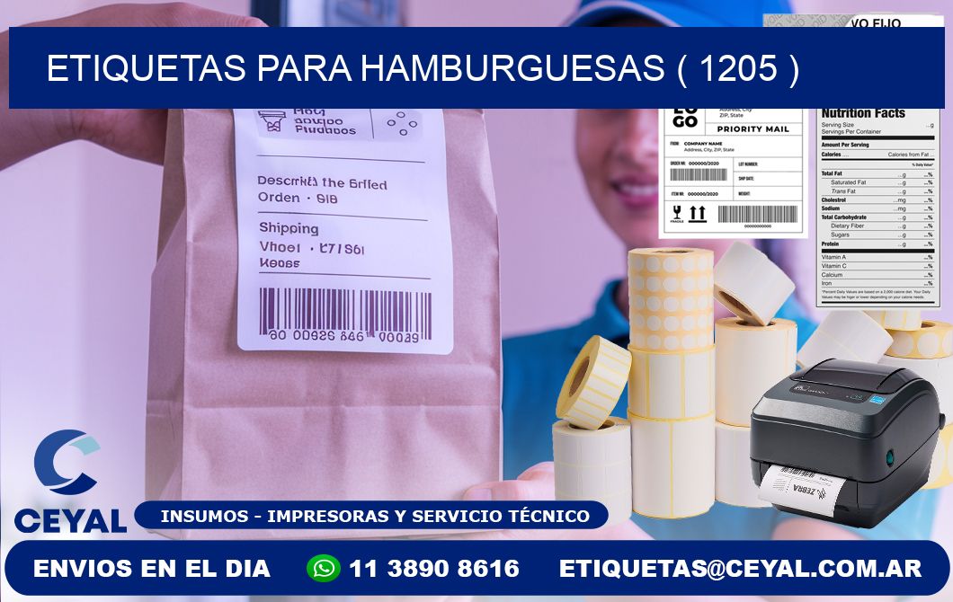 ETIQUETAS PARA HAMBURGUESAS ( 1205 )