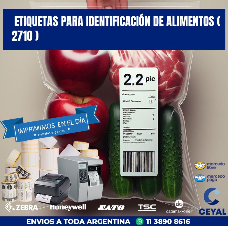ETIQUETAS PARA IDENTIFICACIÓN DE ALIMENTOS ( 2710 )