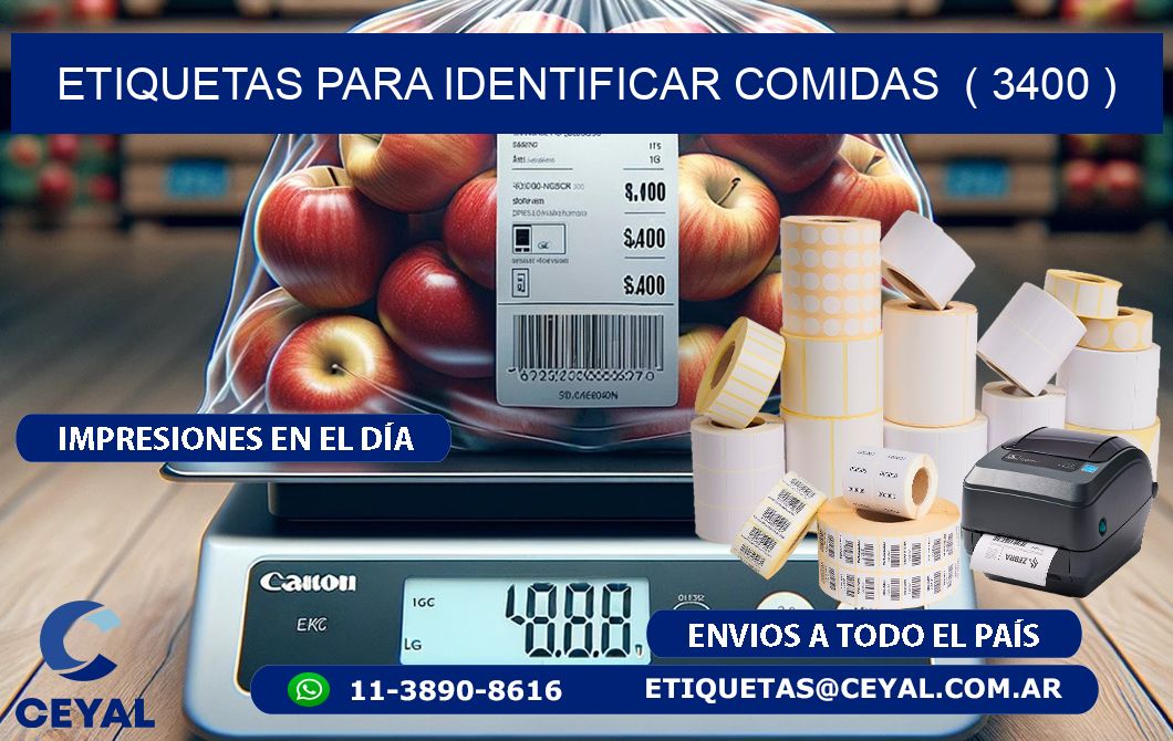 ETIQUETAS PARA IDENTIFICAR COMIDAS  ( 3400 )