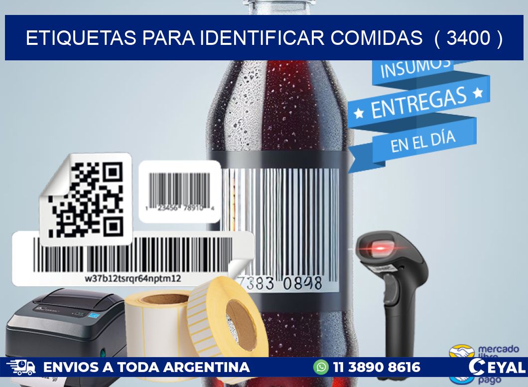 ETIQUETAS PARA IDENTIFICAR COMIDAS ( 3400 )
