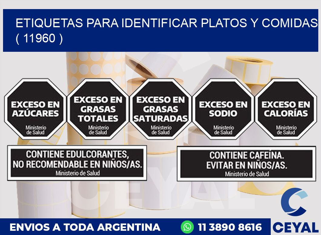 ETIQUETAS PARA IDENTIFICAR PLATOS Y COMIDAS  ( 11960 )
