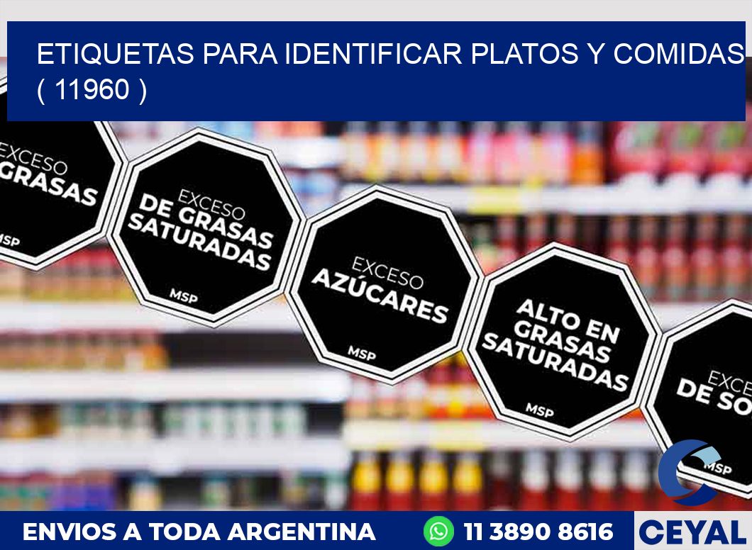 ETIQUETAS PARA IDENTIFICAR PLATOS Y COMIDAS  ( 11960 )