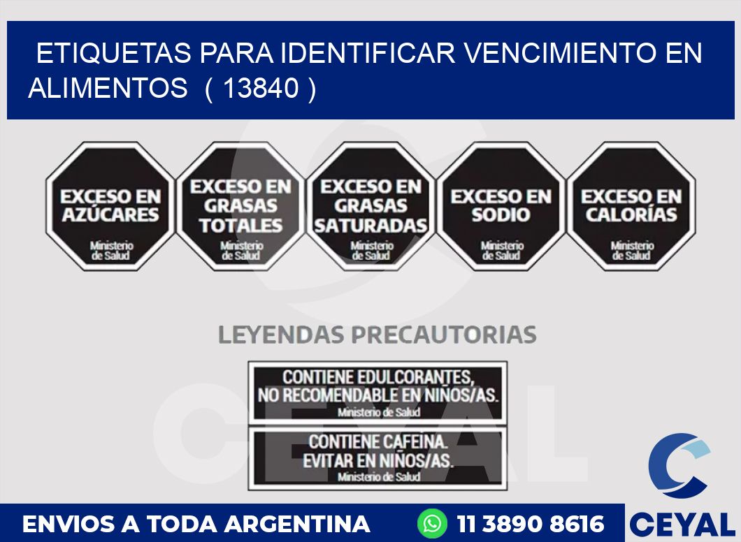 ETIQUETAS PARA IDENTIFICAR VENCIMIENTO EN ALIMENTOS  ( 13840 )