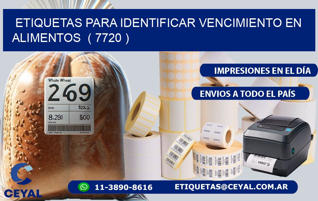 ETIQUETAS PARA IDENTIFICAR VENCIMIENTO EN ALIMENTOS  ( 7720 )
