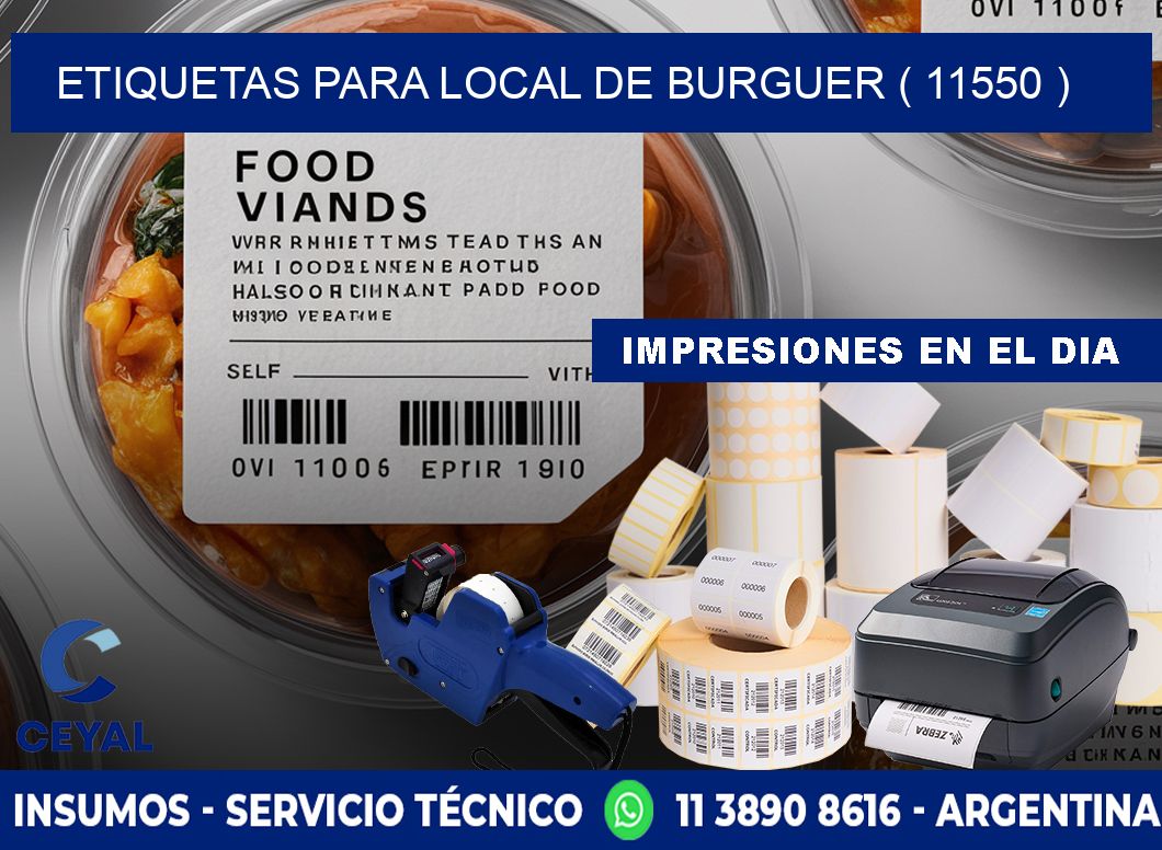 ETIQUETAS PARA LOCAL DE BURGUER ( 11550 )