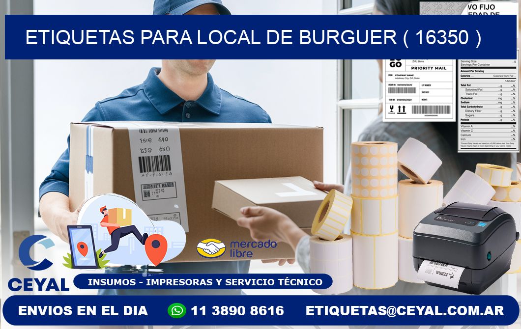 ETIQUETAS PARA LOCAL DE BURGUER ( 16350 )