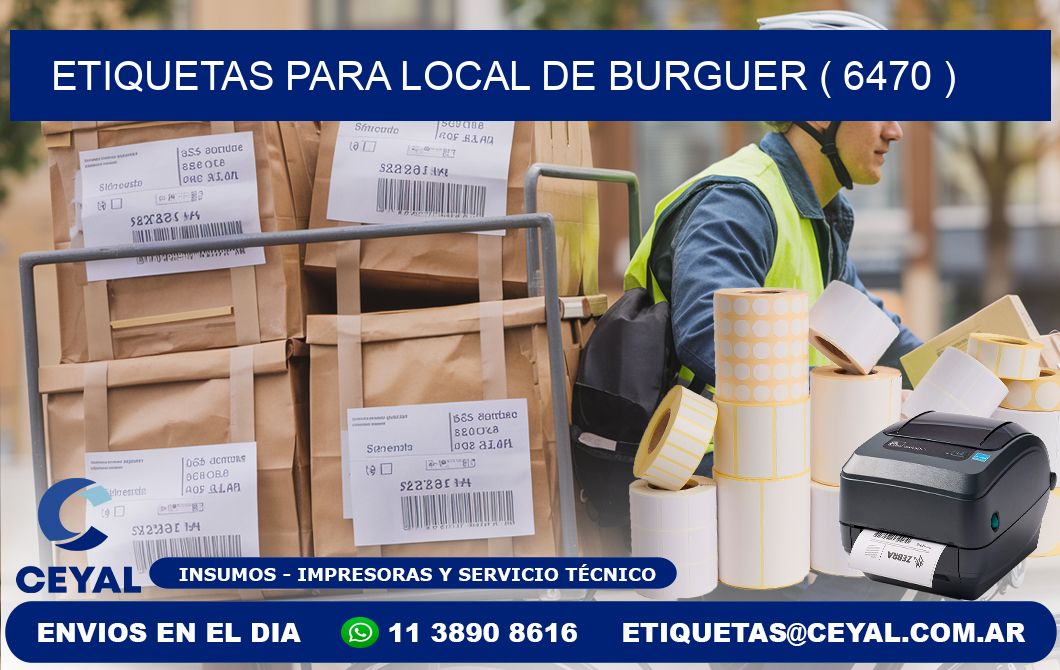 ETIQUETAS PARA LOCAL DE BURGUER ( 6470 )