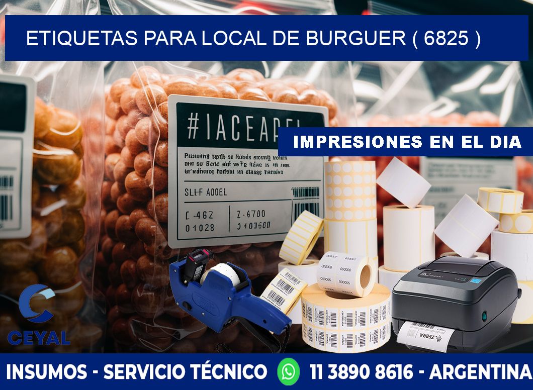 ETIQUETAS PARA LOCAL DE BURGUER ( 6825 )