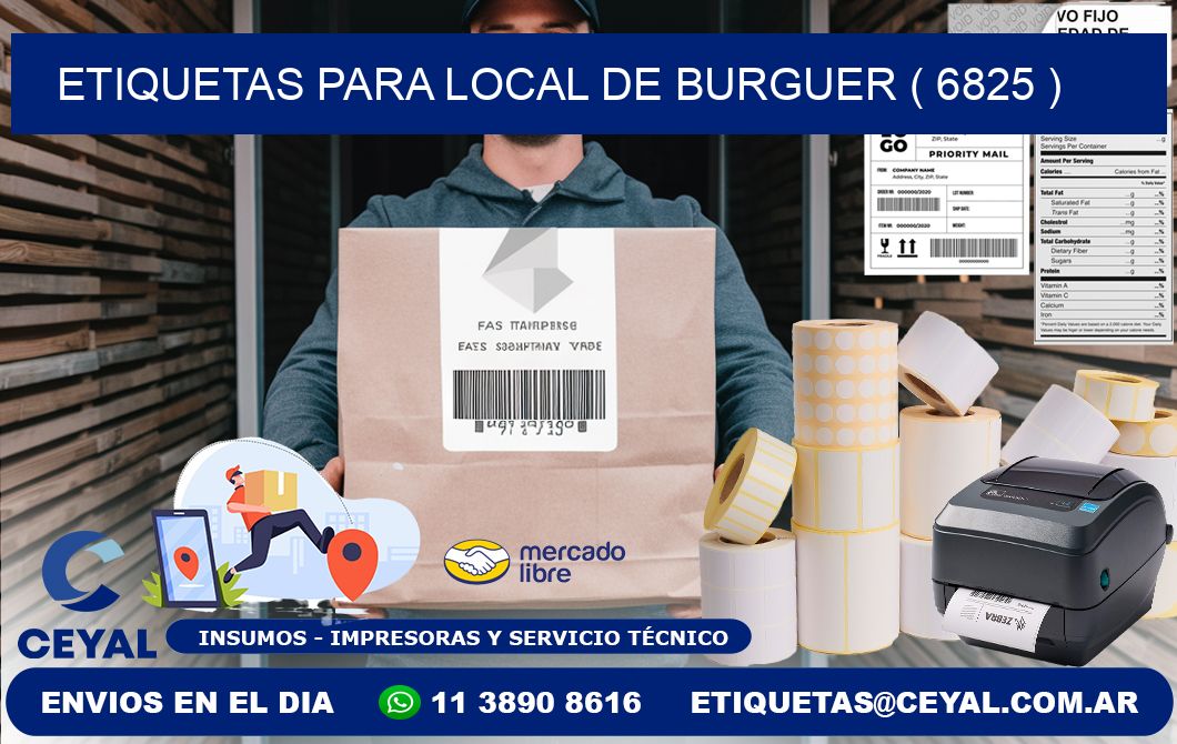 ETIQUETAS PARA LOCAL DE BURGUER ( 6825 )