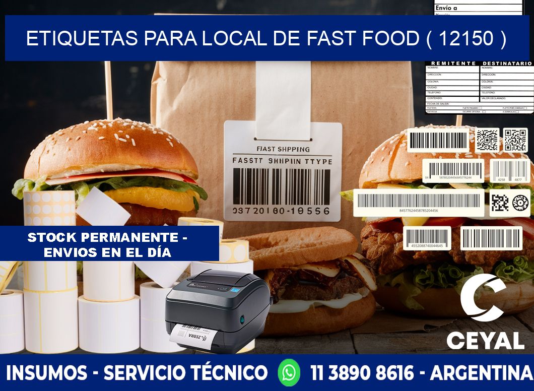 ETIQUETAS PARA LOCAL DE FAST FOOD ( 12150 )