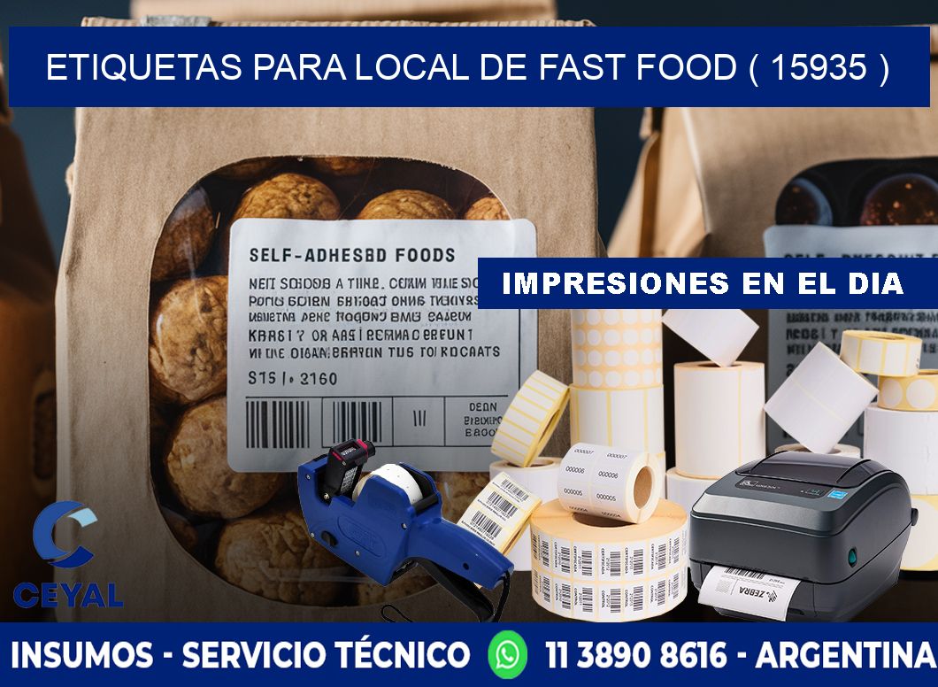 ETIQUETAS PARA LOCAL DE FAST FOOD ( 15935 )