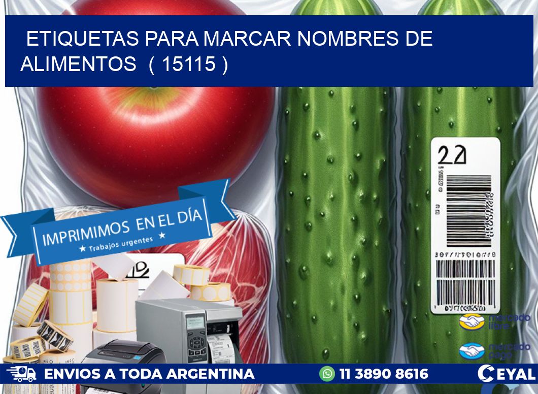 ETIQUETAS PARA MARCAR NOMBRES DE ALIMENTOS ( 15115 )