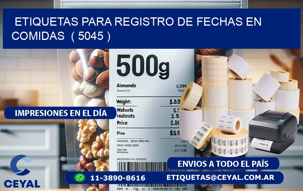 ETIQUETAS PARA REGISTRO DE FECHAS EN COMIDAS  ( 5045 )