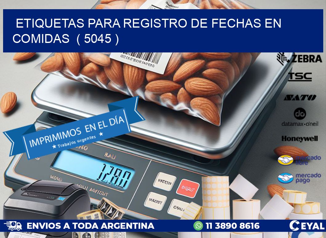 ETIQUETAS PARA REGISTRO DE FECHAS EN COMIDAS  ( 5045 )
