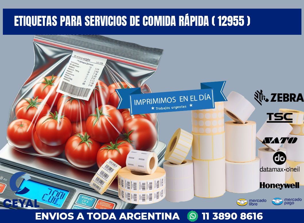 ETIQUETAS PARA SERVICIOS DE COMIDA RÁPIDA ( 12955 )