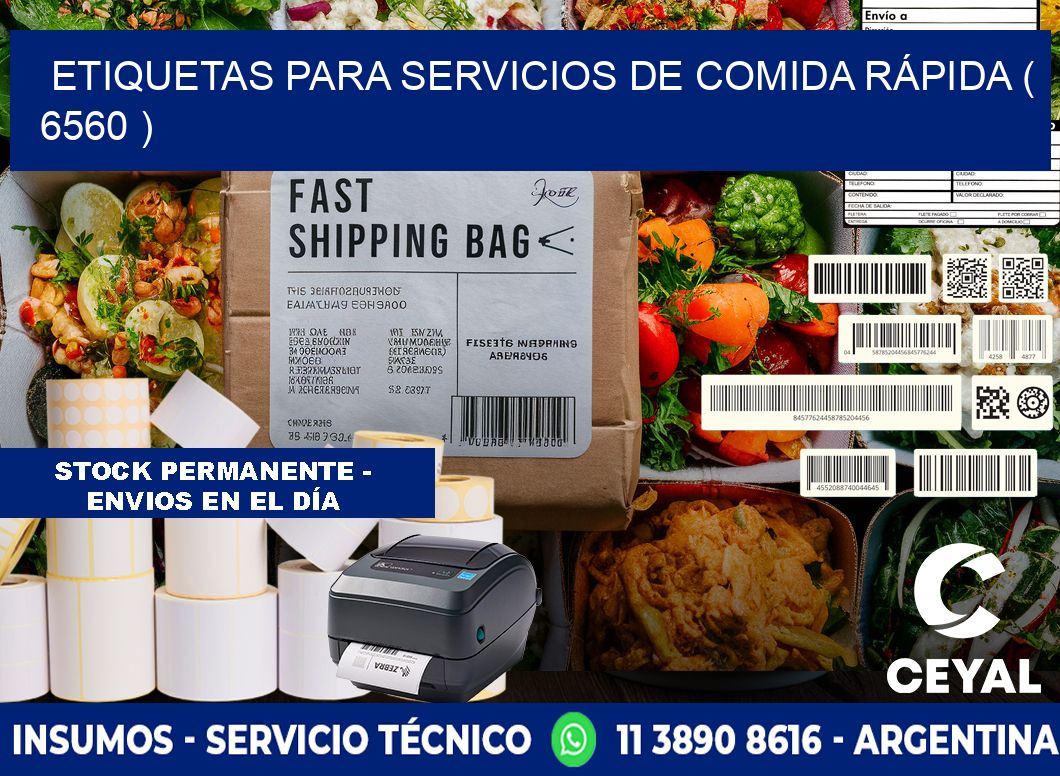 ETIQUETAS PARA SERVICIOS DE COMIDA RÁPIDA ( 6560 )