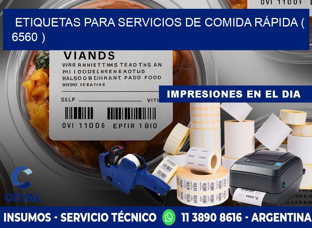 ETIQUETAS PARA SERVICIOS DE COMIDA RÁPIDA ( 6560 )