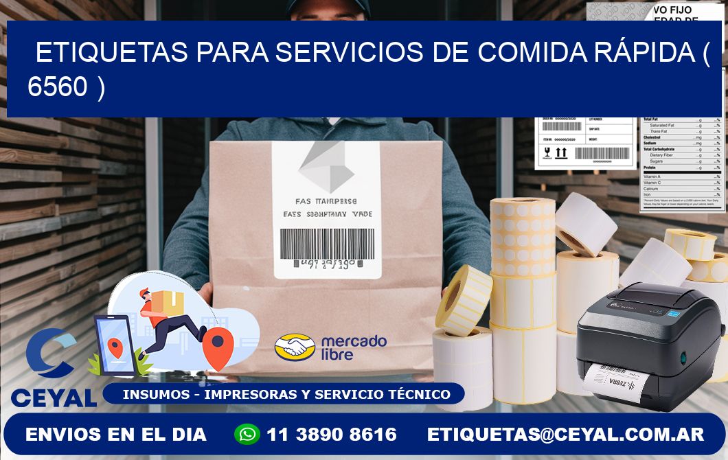 ETIQUETAS PARA SERVICIOS DE COMIDA RÁPIDA ( 6560 )