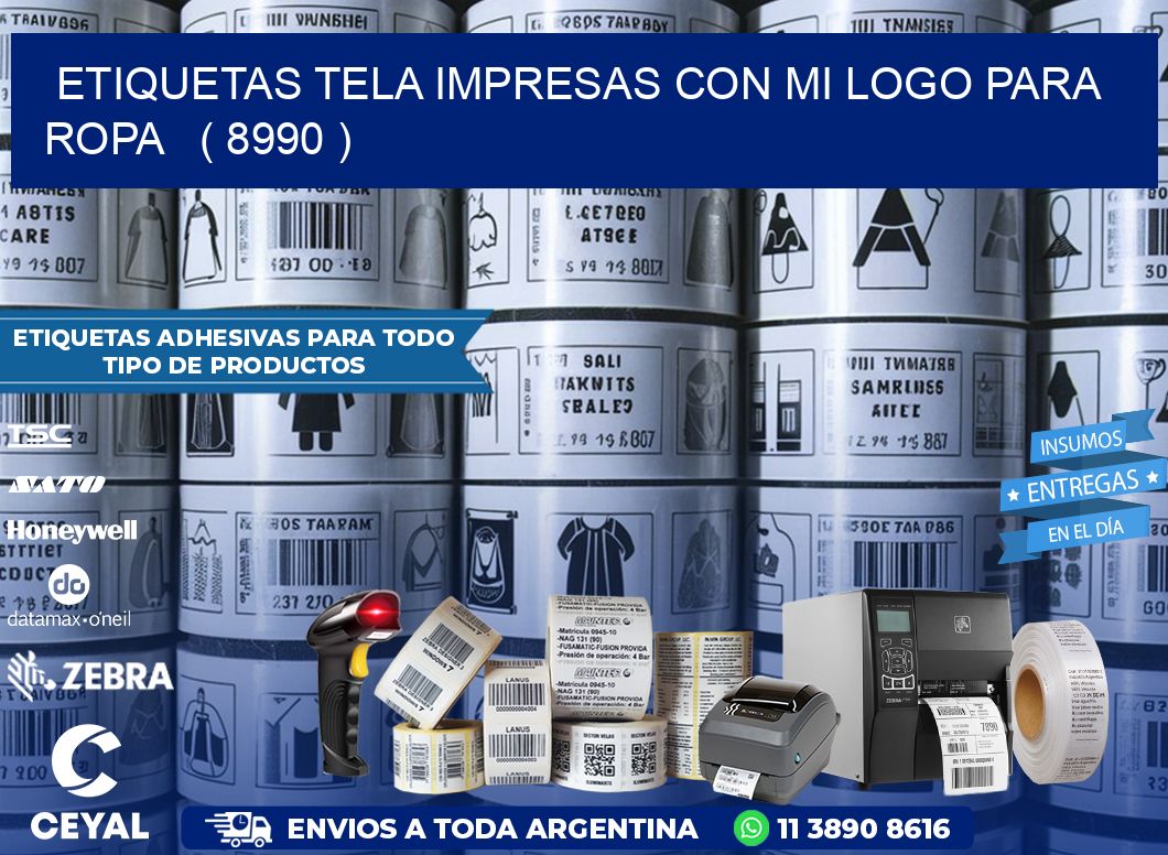 ETIQUETAS TELA IMPRESAS CON MI LOGO PARA ROPA   ( 8990 )