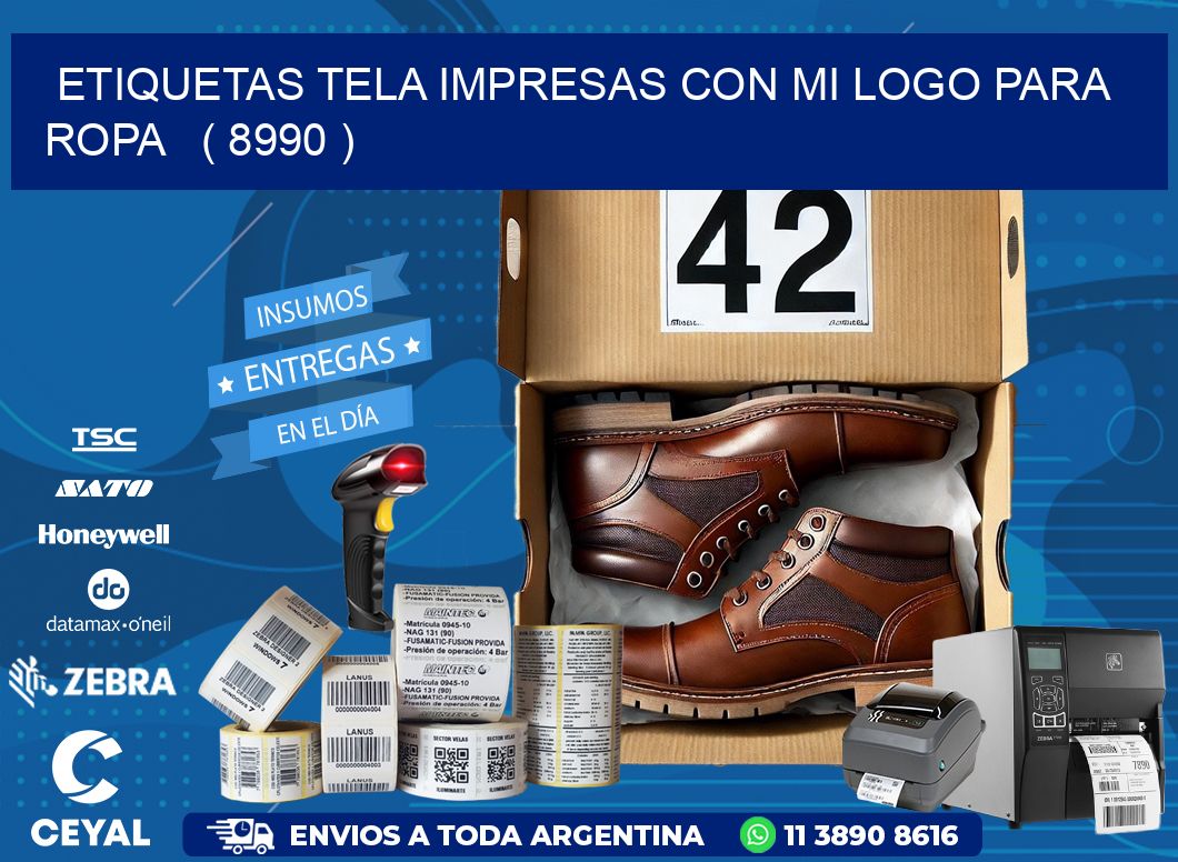 ETIQUETAS TELA IMPRESAS CON MI LOGO PARA ROPA ( 8990 )