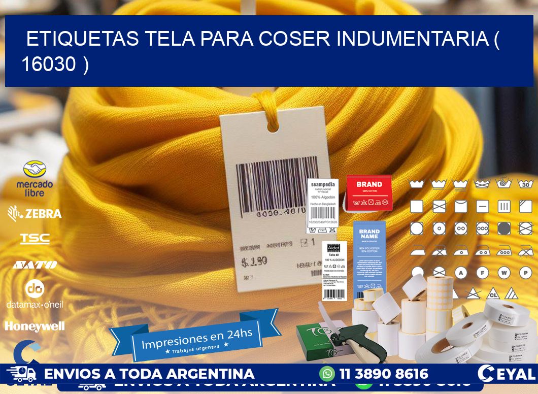 ETIQUETAS TELA PARA COSER INDUMENTARIA ( 16030 )