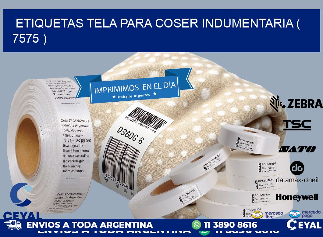 ETIQUETAS TELA PARA COSER INDUMENTARIA ( 7575 )