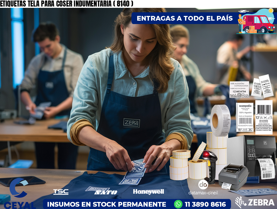 ETIQUETAS TELA PARA COSER INDUMENTARIA ( 8140 )