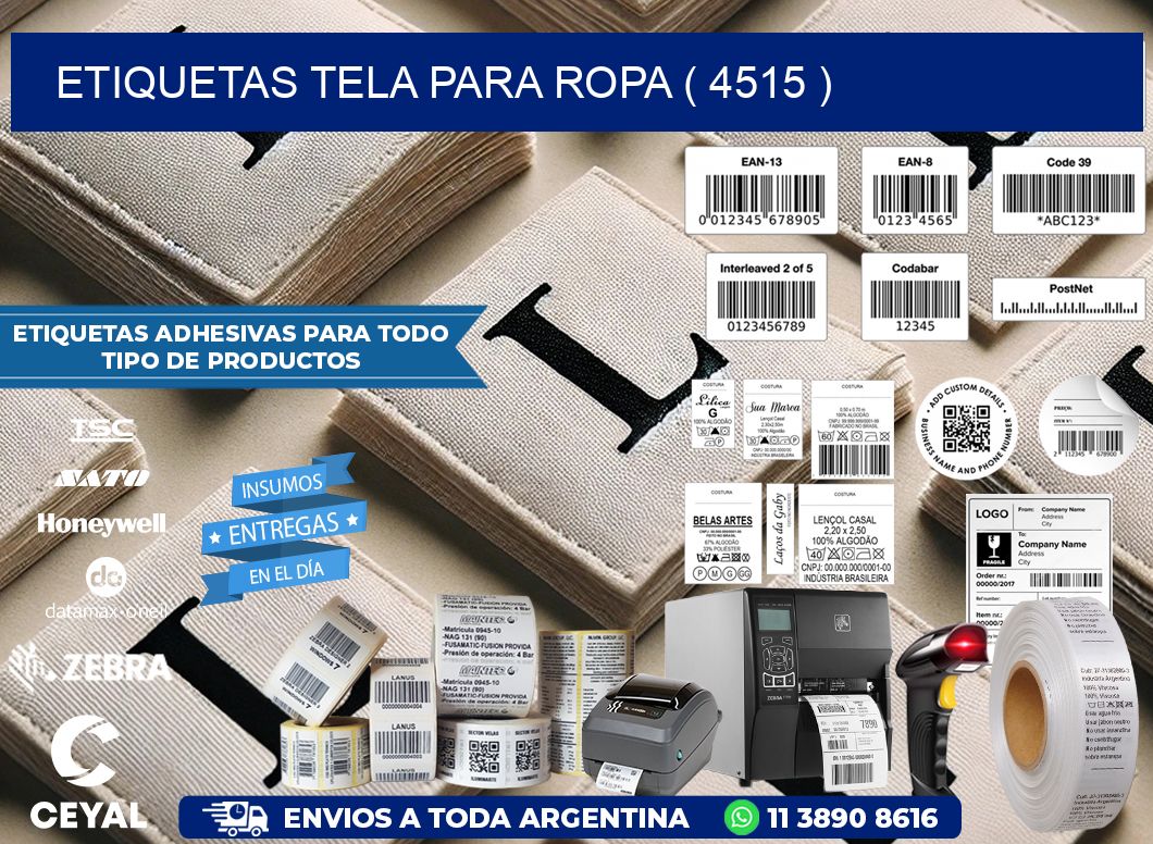 ETIQUETAS TELA PARA ROPA ( 4515 )