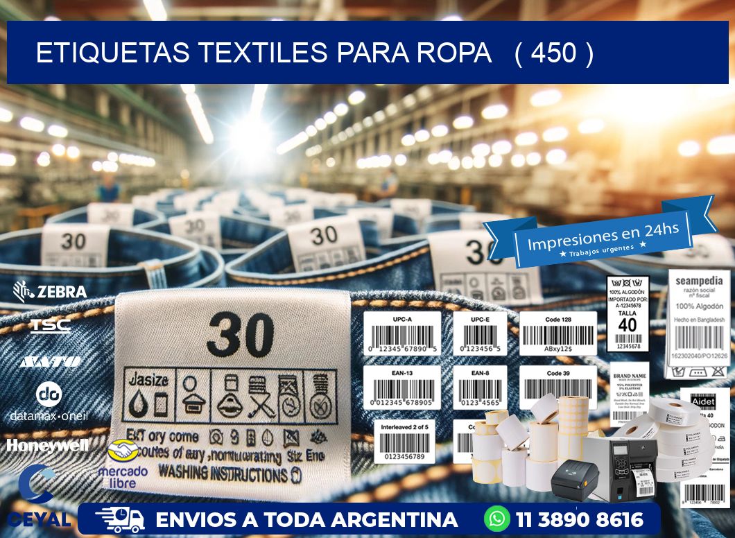 ETIQUETAS TEXTILES PARA ROPA   ( 450 )