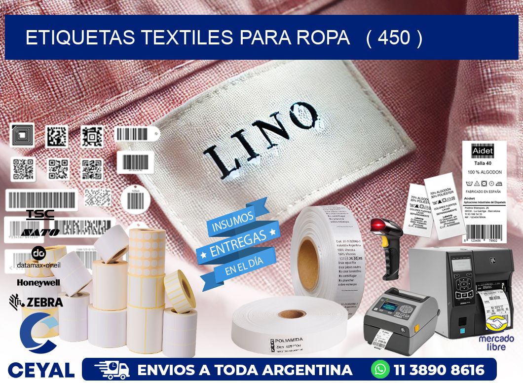 ETIQUETAS TEXTILES PARA ROPA   ( 450 )