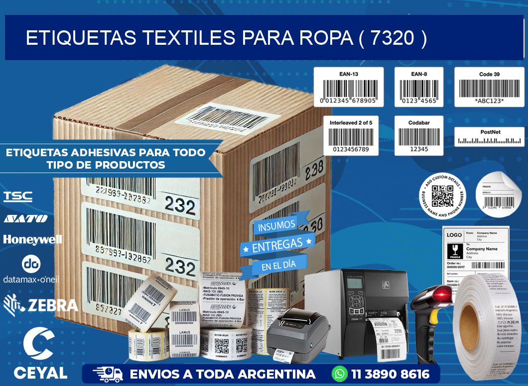 ETIQUETAS TEXTILES PARA ROPA ( 7320 )