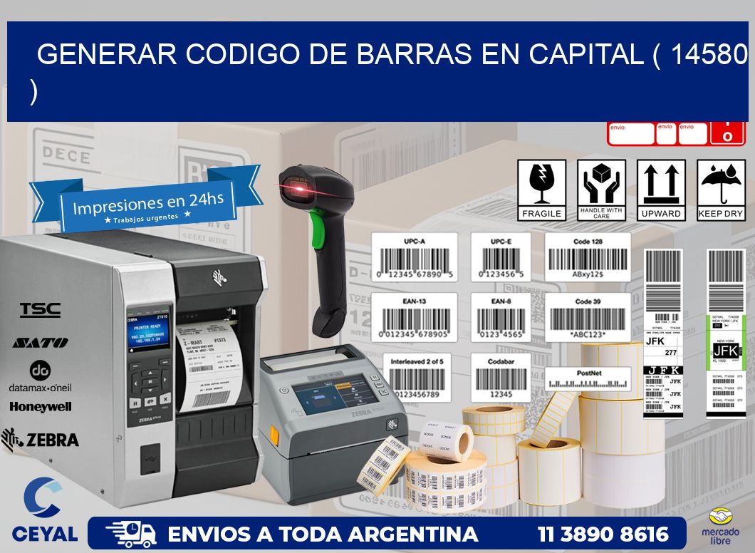 GENERAR CODIGO DE BARRAS EN CAPITAL ( 14580 )