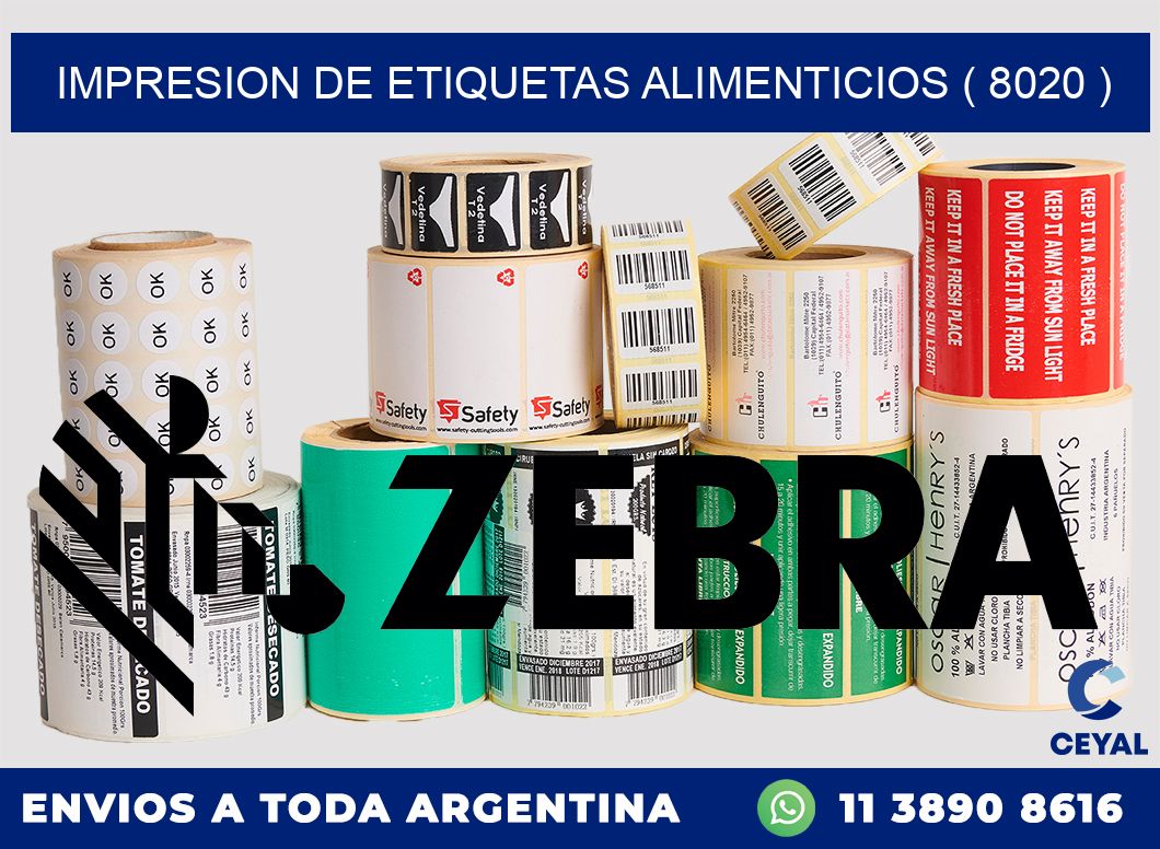 IMPRESION DE ETIQUETAS ALIMENTICIOS ( 8020 )