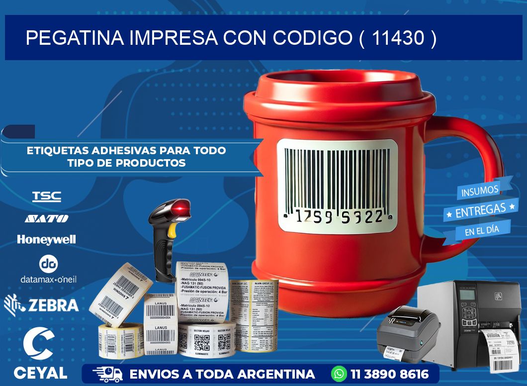 PEGATINA IMPRESA CON CODIGO ( 11430 )