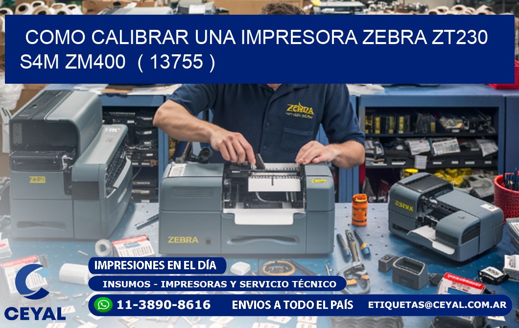 como calibrar una impresora zebra zt230 S4M ZM400  ( 13755 )