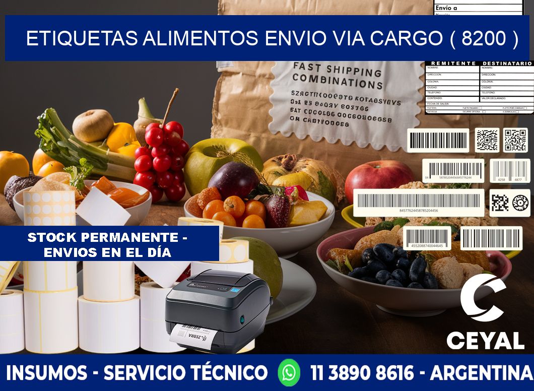 etiquetas alimentos envio via cargo ( 8200 )