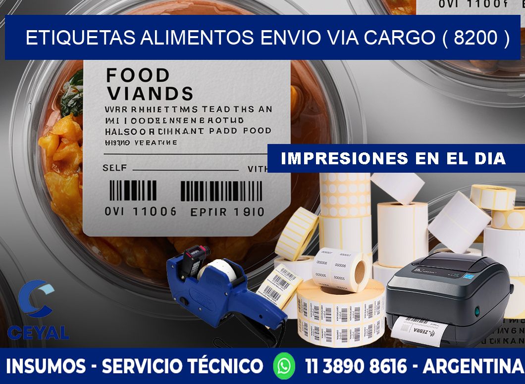 etiquetas alimentos envio via cargo ( 8200 )