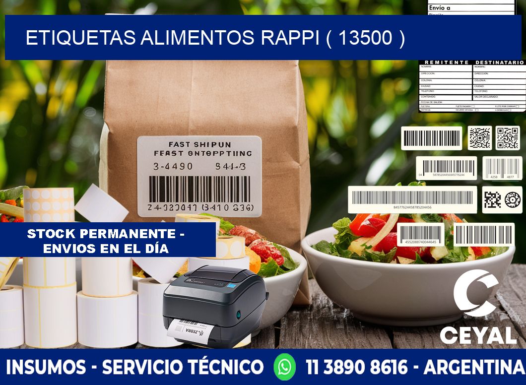 etiquetas alimentos rappi ( 13500 )