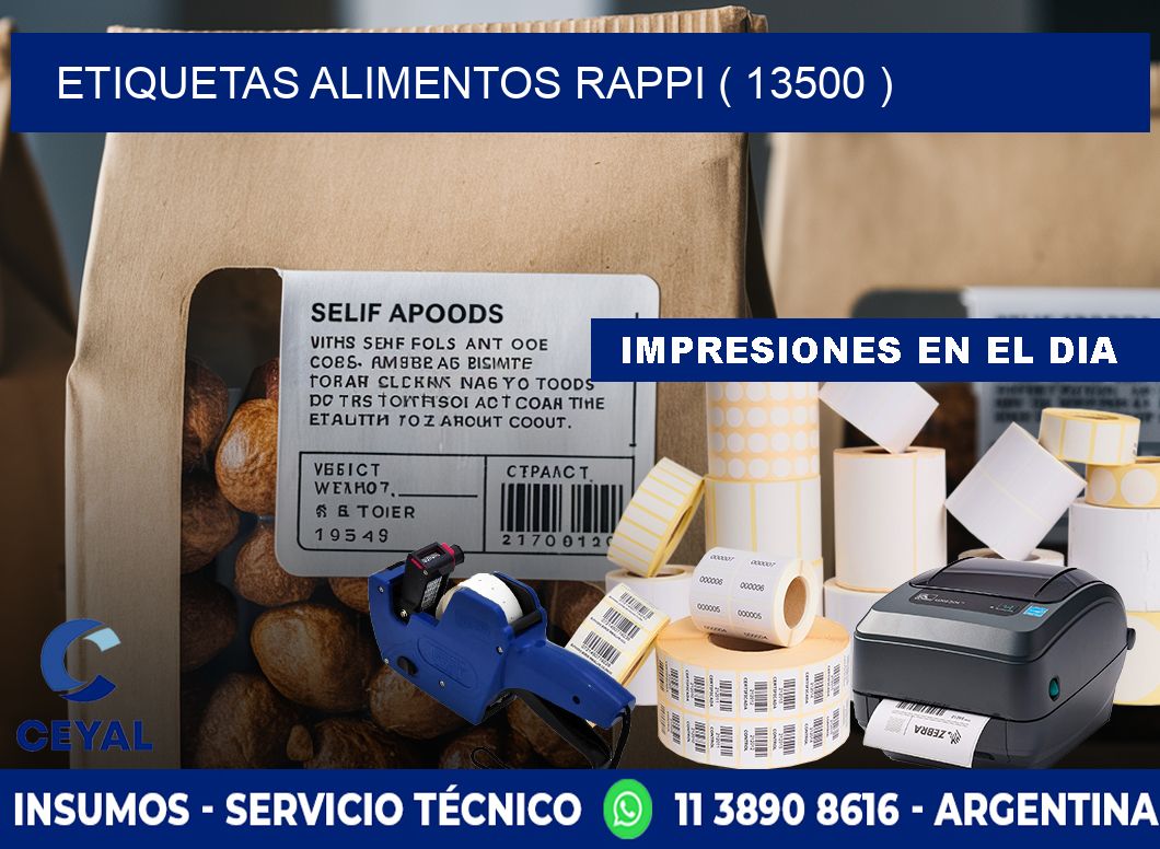 etiquetas alimentos rappi ( 13500 )