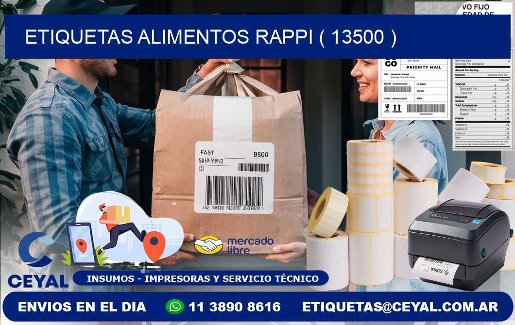 etiquetas alimentos rappi ( 13500 )