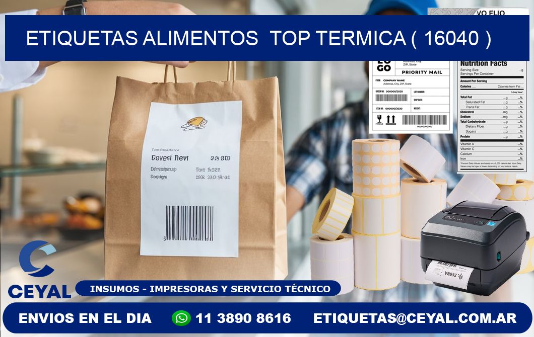 etiquetas alimentos  top termica ( 16040 )