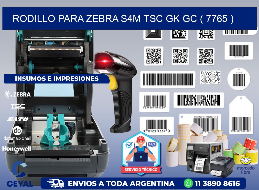rodillo para zebra S4M TSC GK GC ( 7765 )